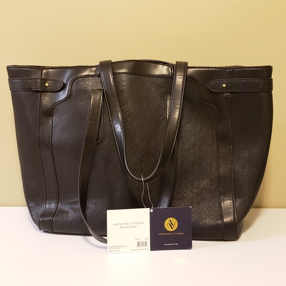 Adrienne Vittadini Metallic Quilted Nylon Tote-Gold Grey